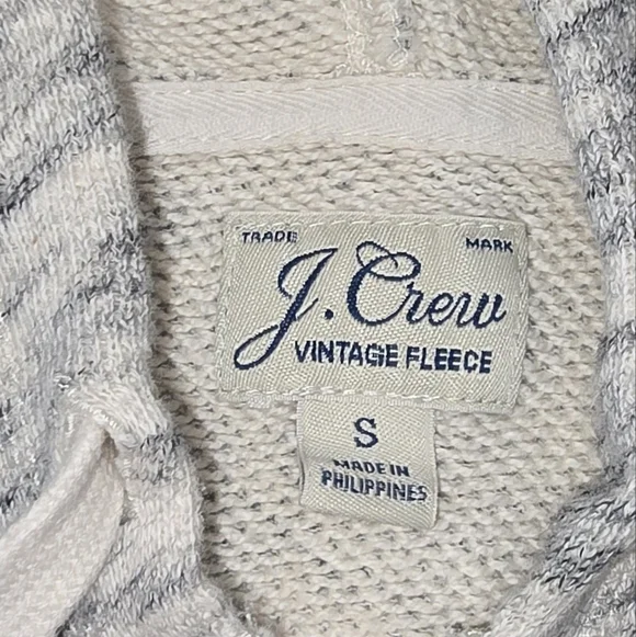 J Crew Womens Full Zip Hoodie Vintage Fleece Size Small Gray/beige - Picture 3 of 9